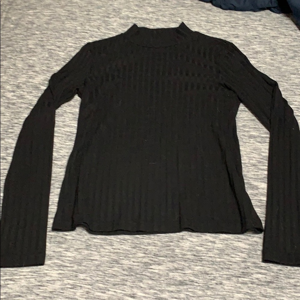 black ribbed turtleneck